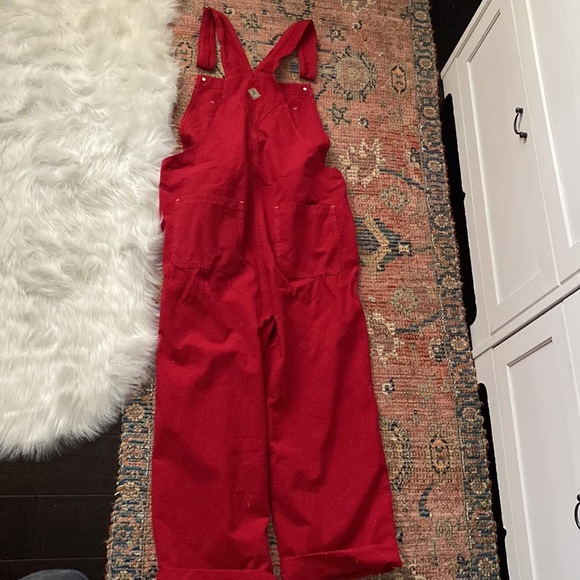 SOLD Hey Gang red knee patch overalls - Picture 8 of 9